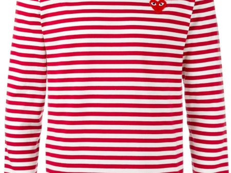 Striped Heart Logo Top For Cheap