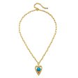 Turquoise Open Heart Pendant Necklace For Cheap