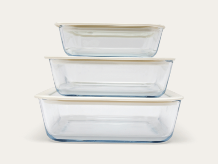 Glass Food Containers | Square Mixed 3pk Discount