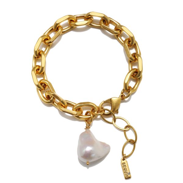 Cloud Nine Baroque Pearl Charm Bracelet For Sale