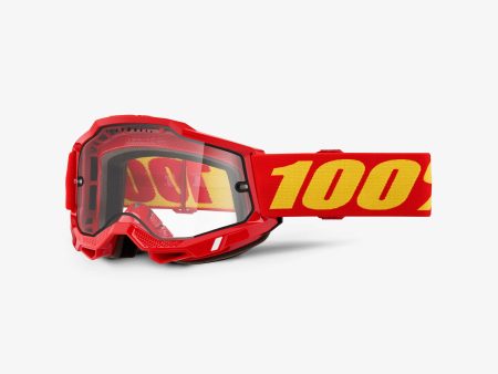 ACCURI 2 ENDURO MTB Goggle Red - Clear Lens Online