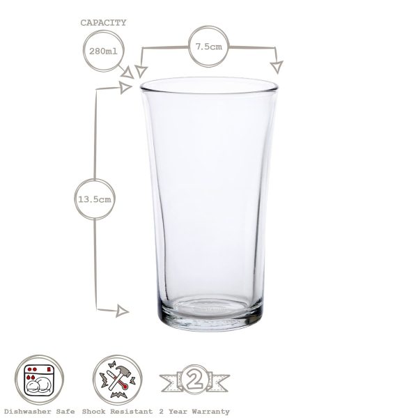 280ml Lys Highball Glasses - Pack of Six - By Duralex Online Sale