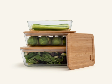 Glass Food Containers | Rectangle Bamboo For Discount