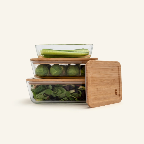 Glass Food Containers | Rectangle Bamboo For Discount