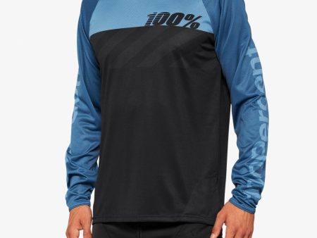 R-CORE Long Sleeve Jersey Black Slate Blue Online Sale