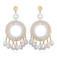 Sunrise Pearl Fringe Statement Earrings For Cheap