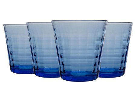 220ml Blue Prisme Water Glasses - Pack of Four - By Duralex Online Hot Sale