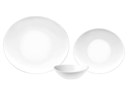 18pc White Prometeo Oval Glass Dinner Set - By Bormioli Rocco Online