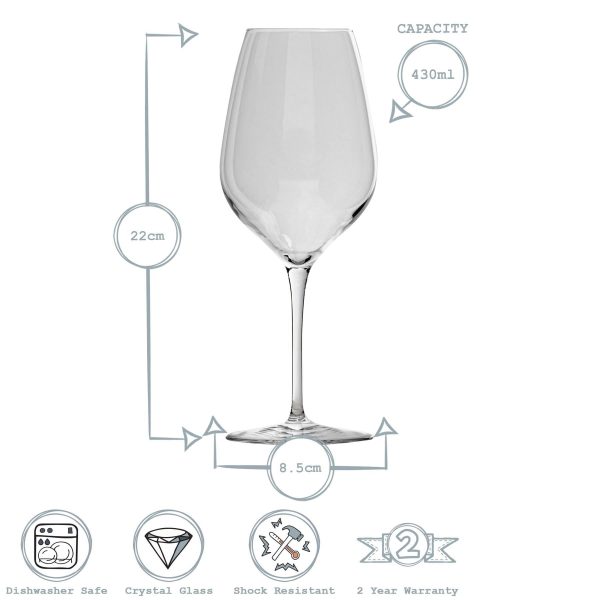 430ml Inalto Tre Sensi White Wine Glasses - Pack of Six - By Bormioli Rocco Hot on Sale