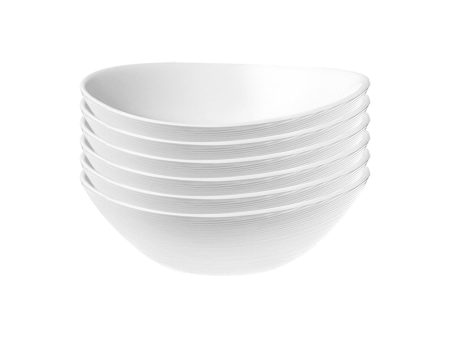 White 15cm Prometeo Oval Glass Cereal Bowls - Pack of 6 - By Bormioli Rocco Cheap