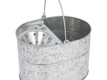 Galvanised Steel Mop Bucket & Wringer - By Ashley Online now