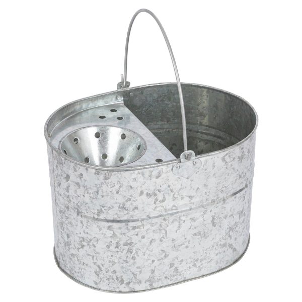 Galvanised Steel Mop Bucket & Wringer - By Ashley Online now