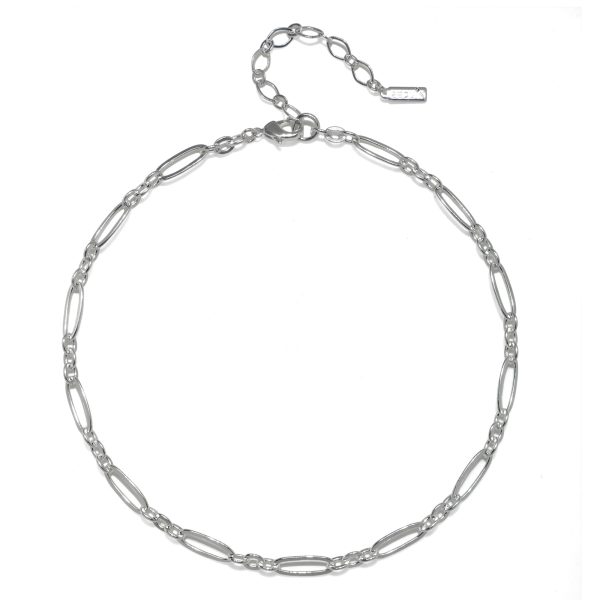 Figaro Link Necklace - Rhodium For Cheap