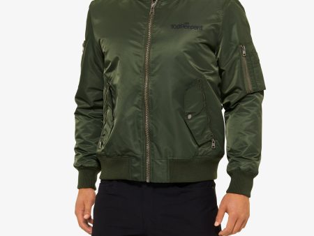 BOMBER Zip Jacket Army Green Hot on Sale