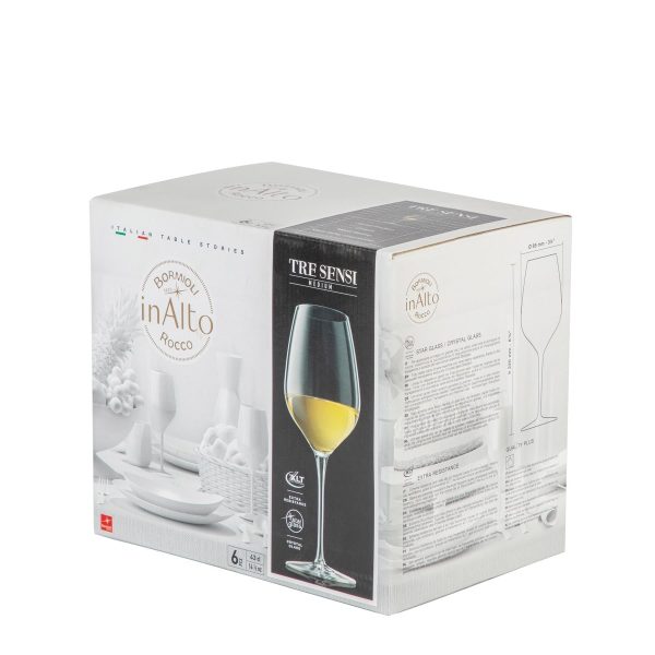 430ml Inalto Tre Sensi White Wine Glasses - Pack of Six - By Bormioli Rocco Hot on Sale