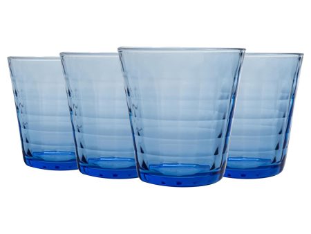 275ml Blue Prisme Water Glasses - Pack of Four - By Duralex Online Sale