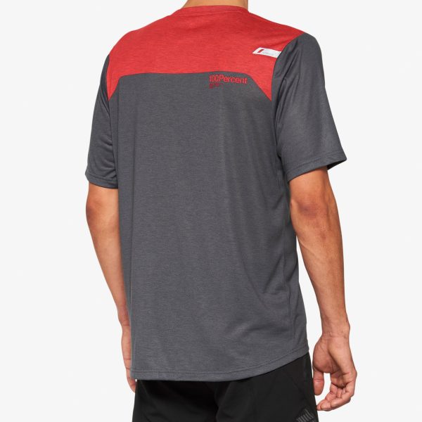 AIRMATIC Short Sleeve Jersey Charcoal Racer Red Online now