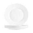 25cm Toledo White Glass Dinner Plates - Pack of Six - By Bormioli Rocco on Sale