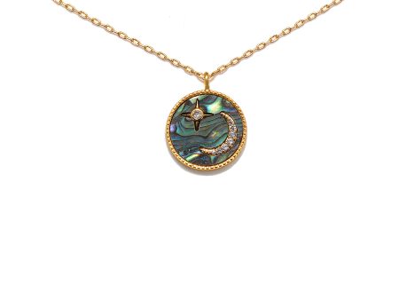 Abalone Crescent Moon Talisman Necklace Online Hot Sale