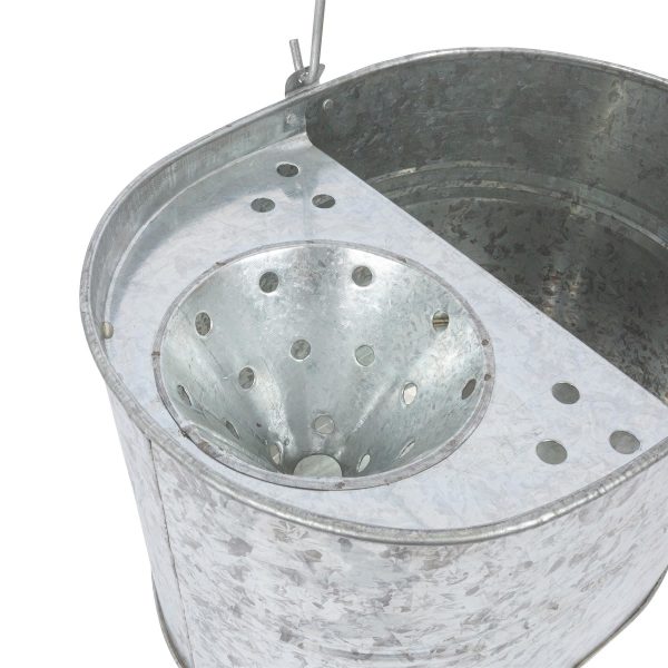 Galvanised Steel Mop Bucket & Wringer - By Ashley Online now