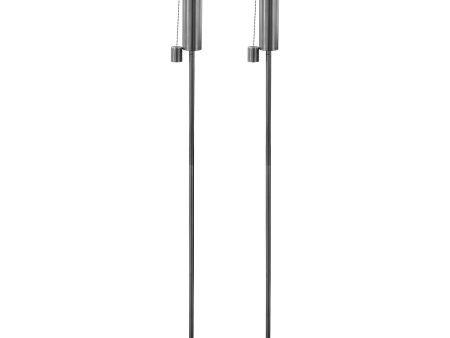 1.46m Round Metal Garden Fire Torches - Pack of 2 - By Harbour Housewares Online now