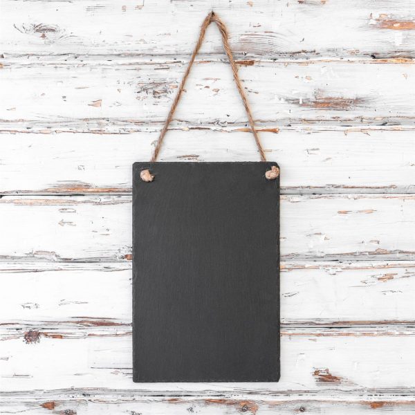 20cm x 30cm Slate Hanging Notice Chalk Board - By Nicola Spring Cheap