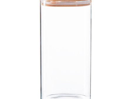 1.5L Square Glass Storage Jar with Wooden Lid - By Argon Tableware Sale