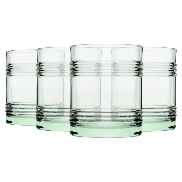 280ml Aware Tincan Recycled Glass Tumblers - Green - Pack of 4 - By Pasabahce Hot on Sale