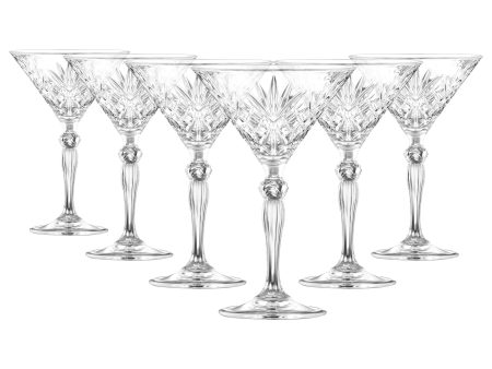 210ml Melodia Martini Glasses - Pack of Six - By RCR Crystal Online