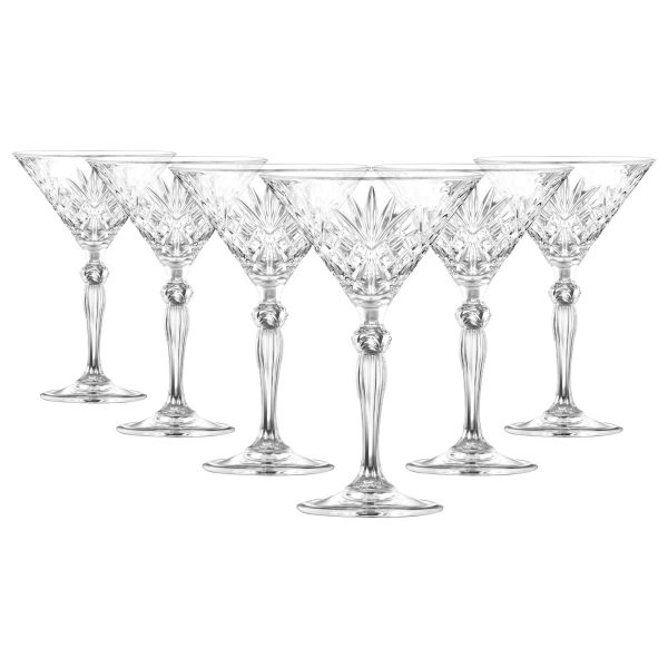 210ml Melodia Martini Glasses - Pack of Six - By RCR Crystal Online