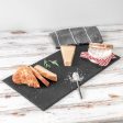 29cm x 12cm Rectangular Natural Slate Serving Plate - Pack of Two - By Argon Tableware Online