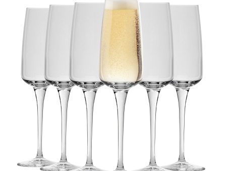 230ml Aurum Champagne Flutes - Pack of Six - By Bormioli Rocco Online Hot Sale