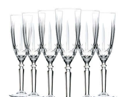 200ml Orchestra Champagne Flutes - Pack of Six - By RCR Crystal For Discount