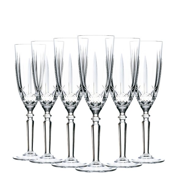 200ml Orchestra Champagne Flutes - Pack of Six - By RCR Crystal For Discount