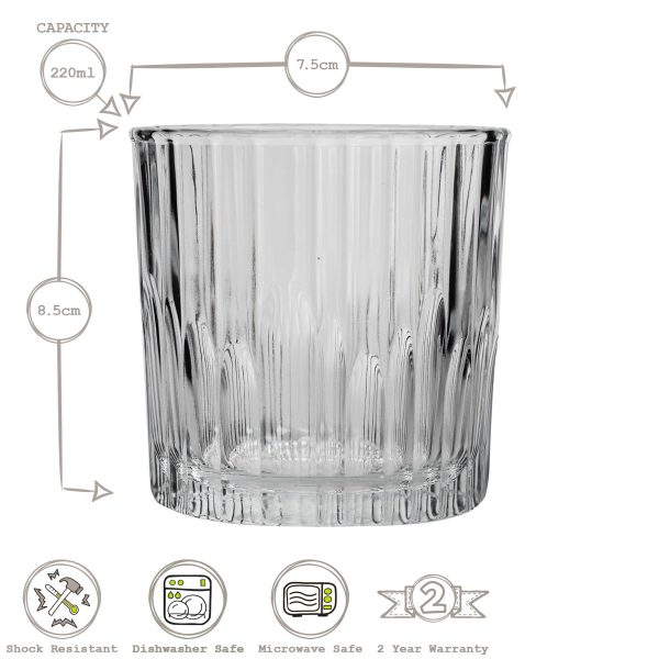 220ml Manhattan Whisky Glasses - Pack of Six - By Duralex Hot on Sale