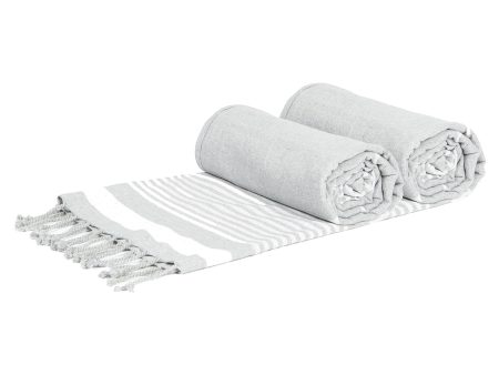 160cm x 90cm Grey Deluxe Turkish Cotton Towels Set - Pack of Two - By Nicola Spring Supply