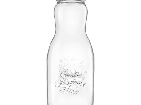 1L Quattro Stagioni Glass Juice Bottle with Screw Top Lid - By Bormioli Rocco Supply