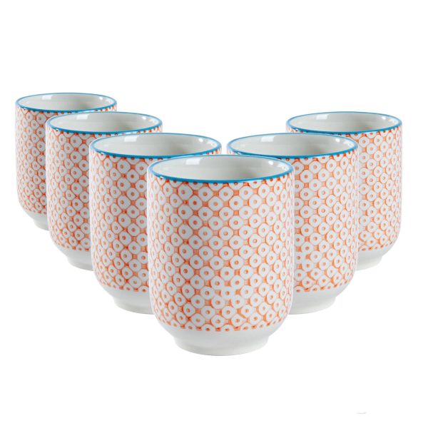 280ml Hand Printed China Tumblers - Pack of Six - By Nicola Spring Online Sale