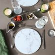 12pc Round Glass Placemats & Round Coasters Set - 30cm - Marble - By Harbour Housewares Fashion