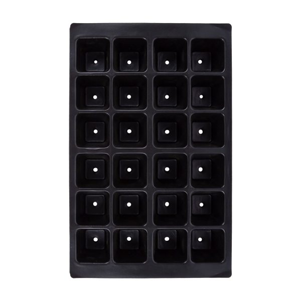 24pc Black Plastic Seed Starting Trays Set - Pack of Three - By Green Blade Sale