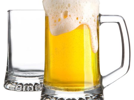 290ml Stern Tankard Glass Beer Mugs - Pack of Two - By Bormioli Rocco Online Hot Sale