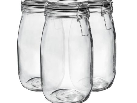 1.5L Classic Glass Storage Jars - Pack of 3 - By Argon Tableware Online