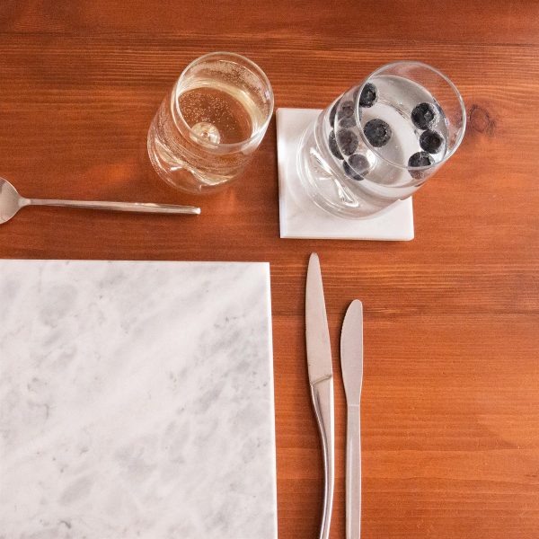 12pc Marble Placemats & Square Coasters Set - By Argon Tableware Cheap