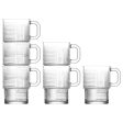 270ml Helen Stacking Glass Coffee Cups - Pack of 6 - By LAV Online