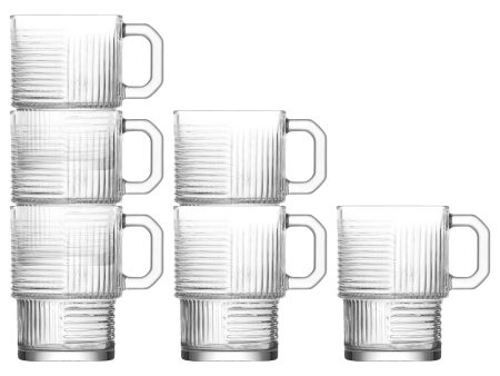 270ml Helen Stacking Glass Coffee Cups - Pack of 6 - By LAV Online