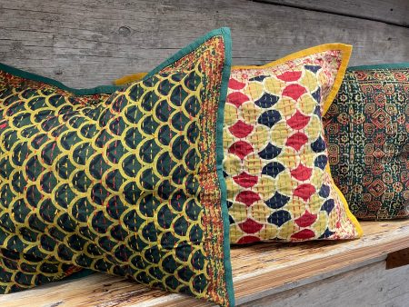 Kantha 16  x 14.5  pillow cover - MORE COLORS Supply