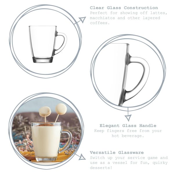 250ml Vega Glass Coffee Mugs - Pack of Six - By LAV For Cheap