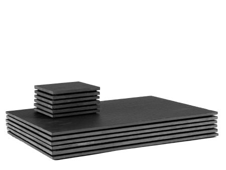 12pc Rectanglar Linea Slate Placemats & Coasters Set - By Argon Tableware Online