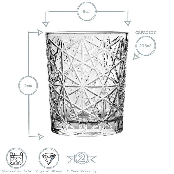 275ml Lounge Whisky Glasses - Pack of Six - By Bormioli Rocco Hot on Sale