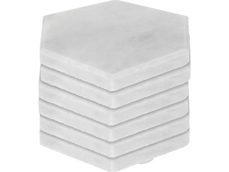 Hexagonal Marble Coasters - Pack of Six - By Argon Tableware Cheap